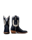 Pair view of The Jolene - Atlantic Blue/Chambray Cowhide on plain background