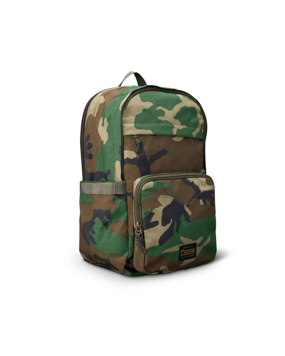 Quarterfront view of Canyon Backpack - Camo on plain background