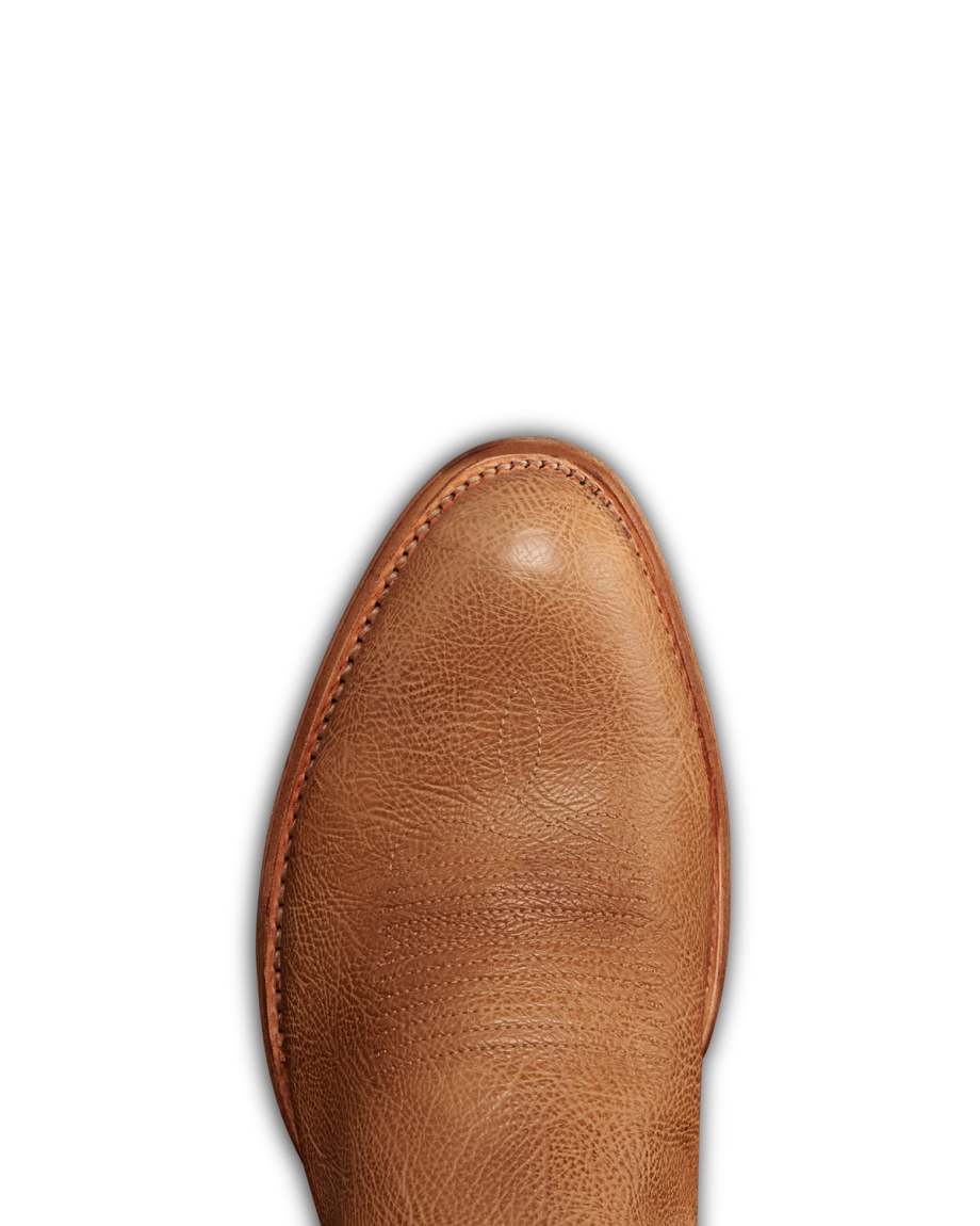 Toe view of The Cartwright - Tumbleweed Calfskin on plain background