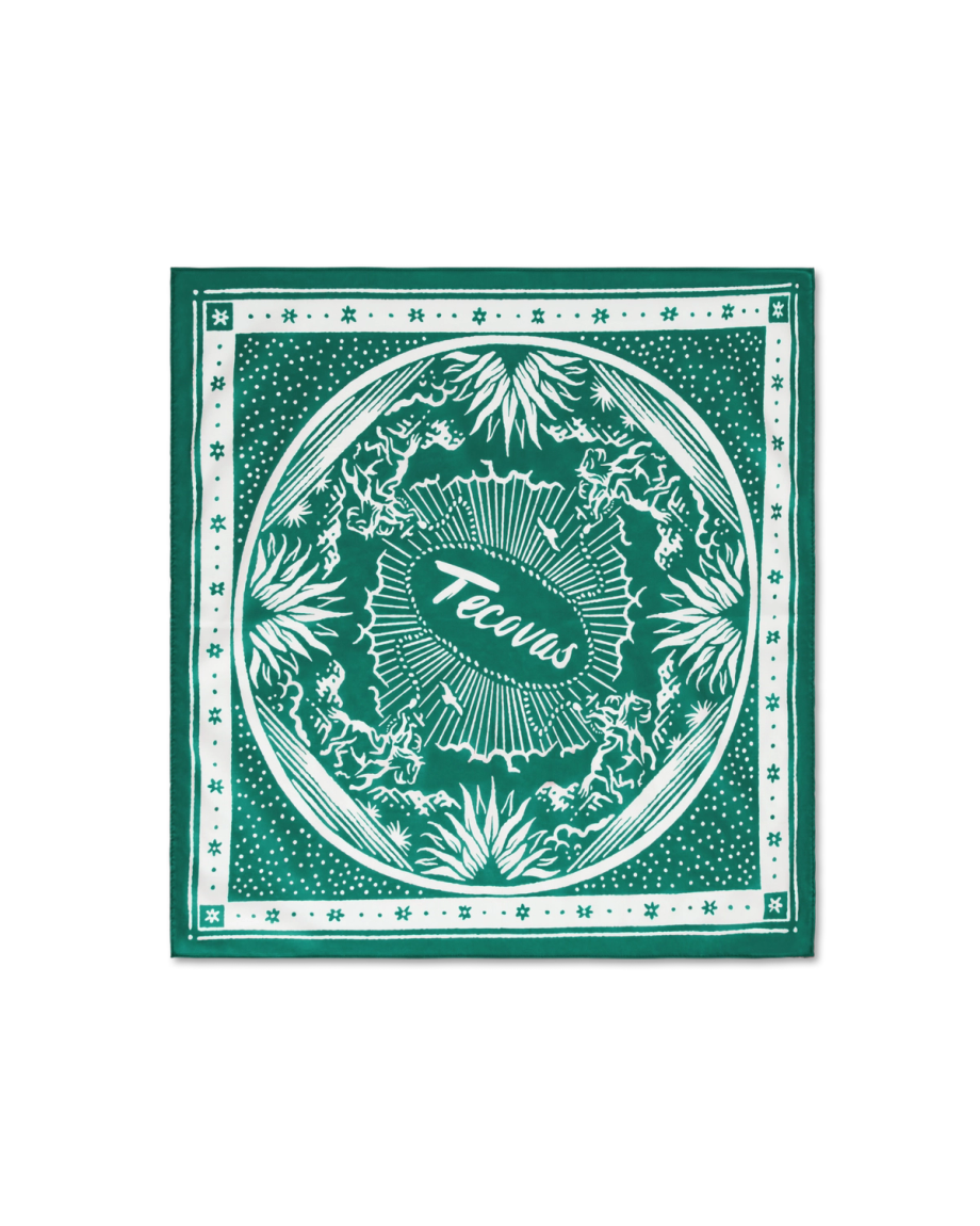 Front view of Gameday Bandana - Green on plain background