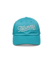 Front view of Tecovas Script Unstructured Hat - Teal on plain background