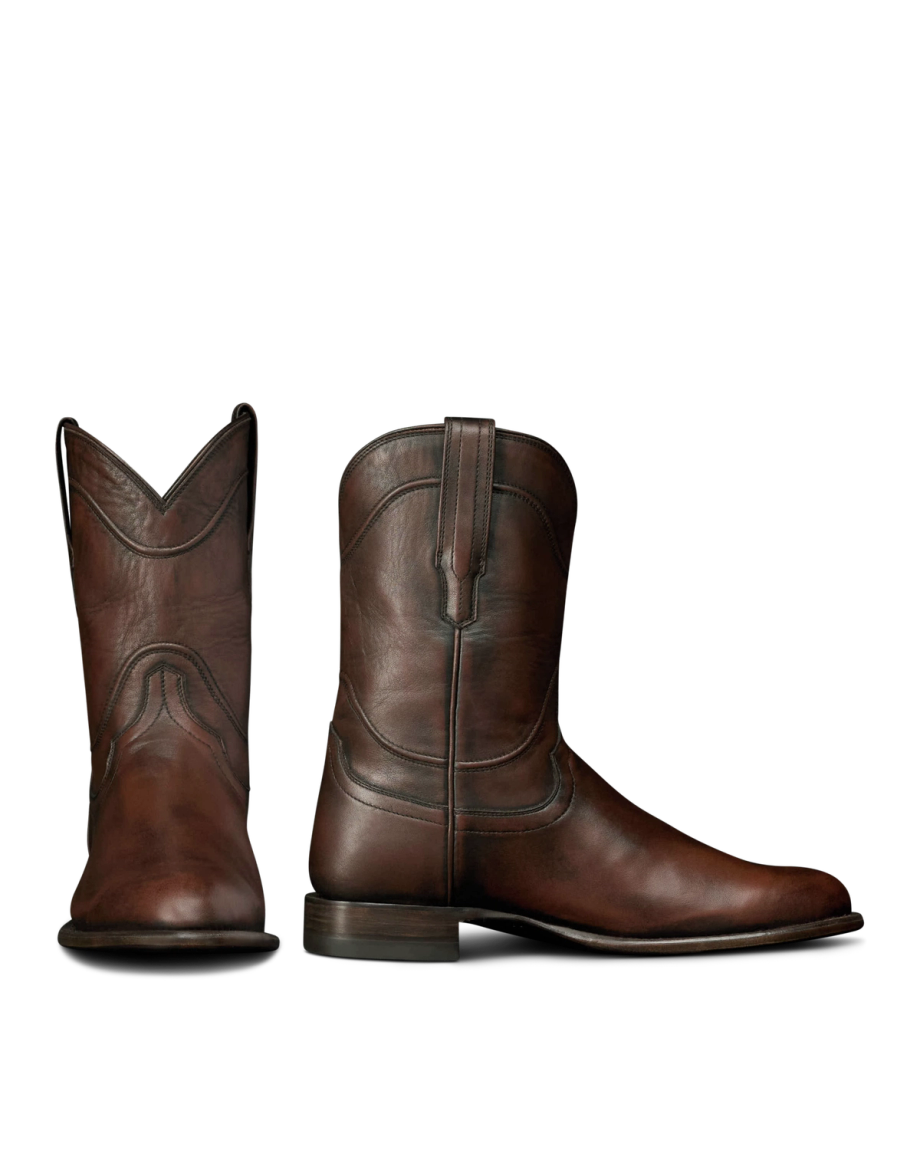 Pair view of The Earl - Iced Tea Cowhide on plain background