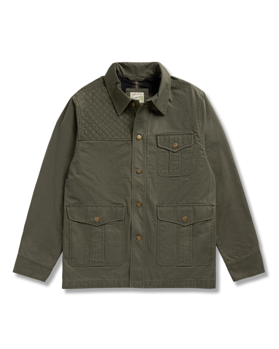 Front view of Men's Field Jacket - Dark Olive on plain background