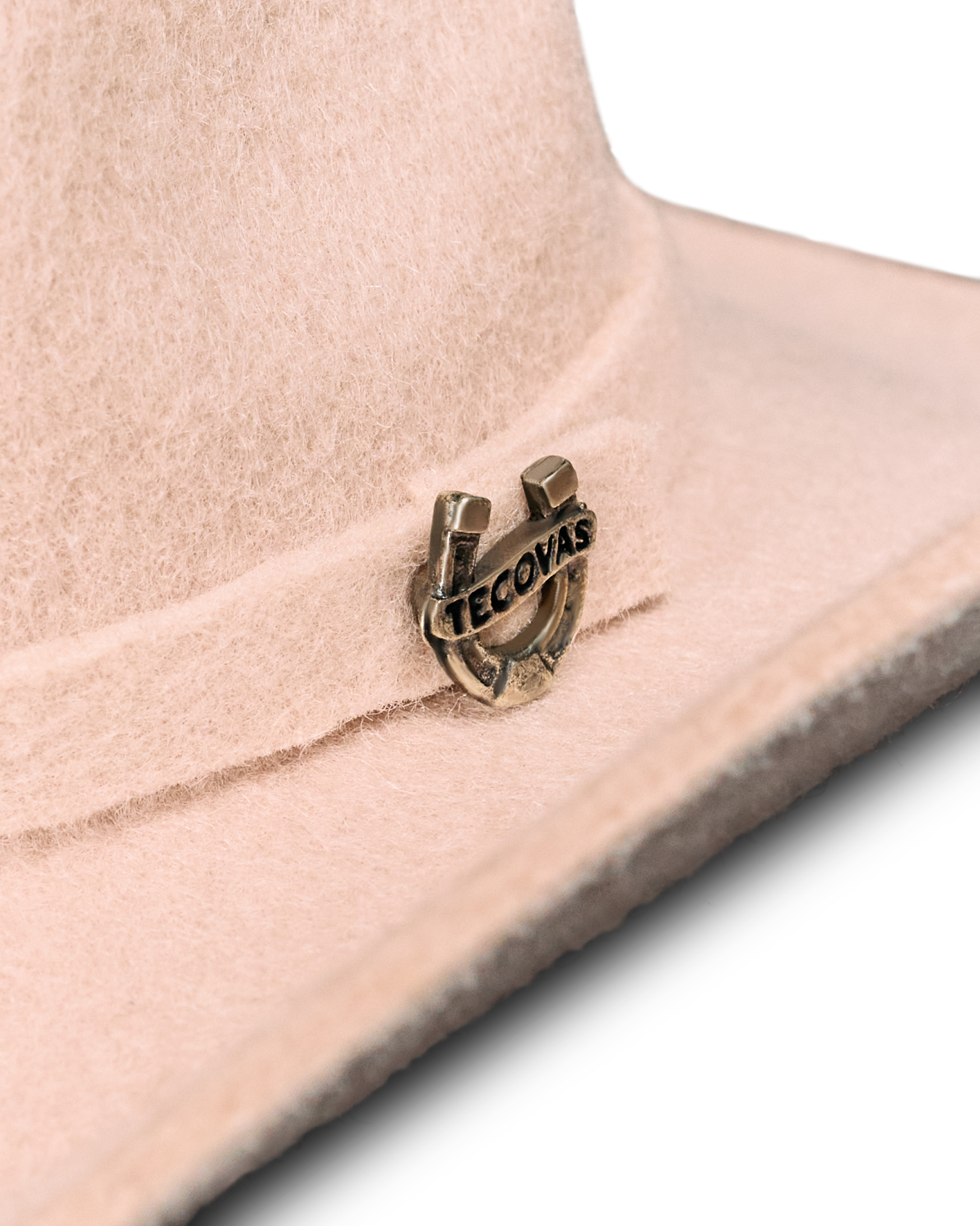Closeup view of Cattleman Hat Ornament - Blush