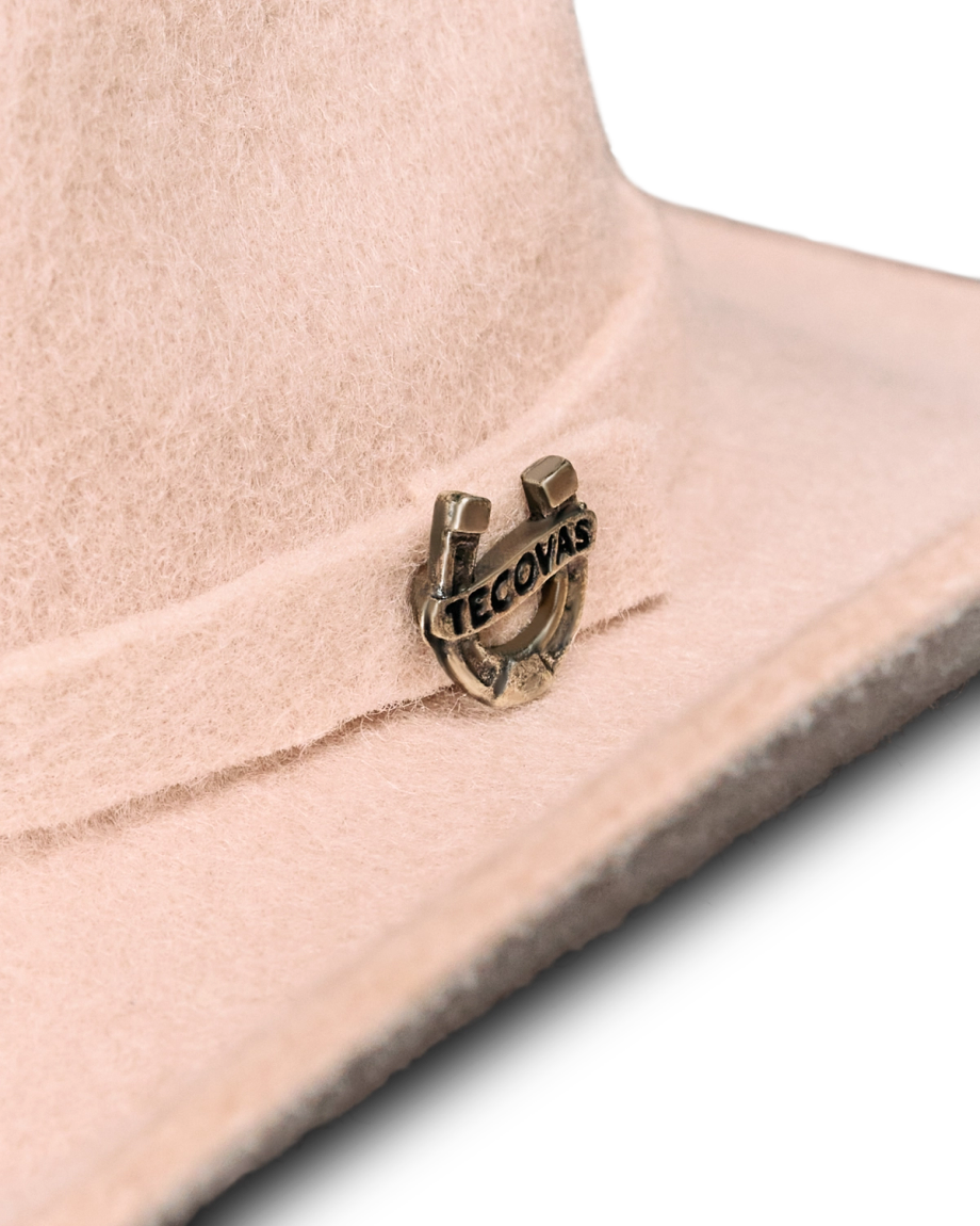 Closeup view of Cattleman Hat Ornament - Blush