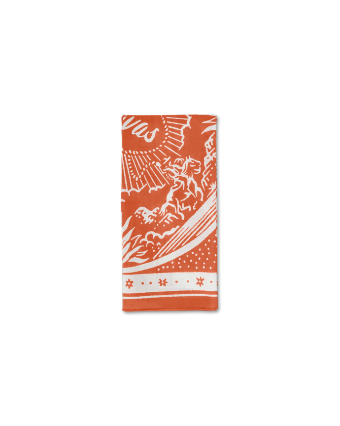 Folded view of Gameday Bandana - Burnt Orange on plain background