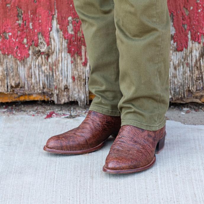 Man wearing the Weston Russet Brown Cowboy Boots