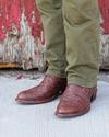 Man wearing the Weston Russet Brown Cowboy Boots