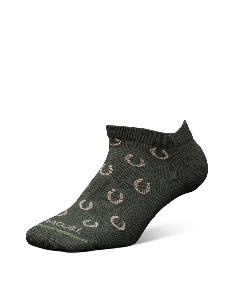 View of Horseshoe Ankle Sock (2-Pack) - Green / Sand