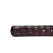 Closeup view of Men's Crocodile Belt - Black Cherry