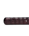 Closeup view of Men's Crocodile Belt - Black Cherry
