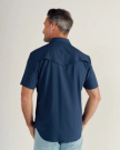 Closeup detail view of Men's Performance Western Pearl Snap SS - Navy