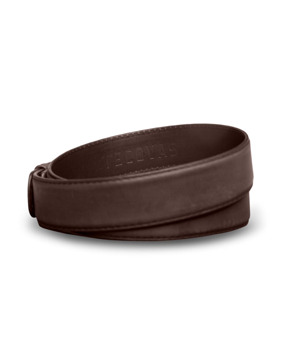 Back view of Men's Goat Belt II - Cafe on plain background