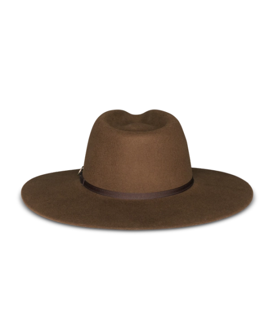 Tecovas Brown Wide-Brim Wool Fedora Hat Tecovas The Belle Wool Cowgirl Hat Medium Brown Felt Fedora  main image 3