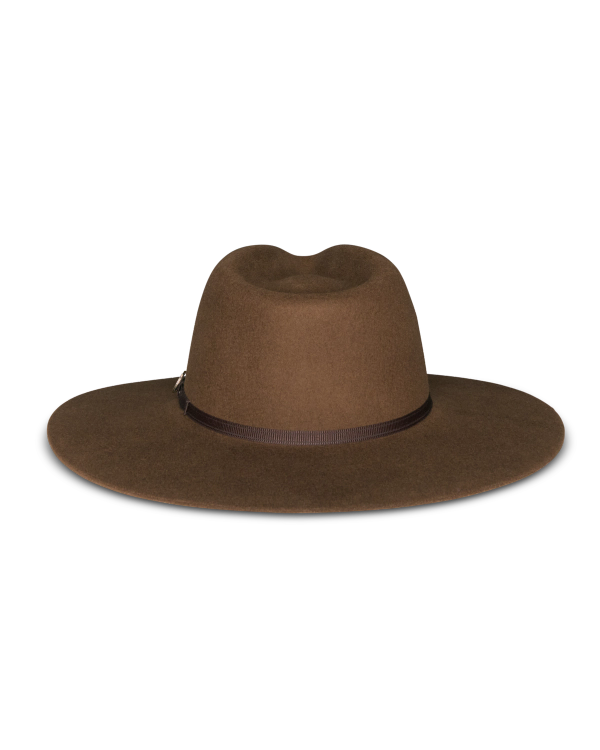 View of The Belle Wool Cowgirl Hat - Medium Brown