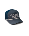 Quarterfront view of Tecovas Gameday Trucker - Navy on plain background
