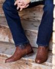 Man wearing the Wade Russet Brown Cowboy Boots