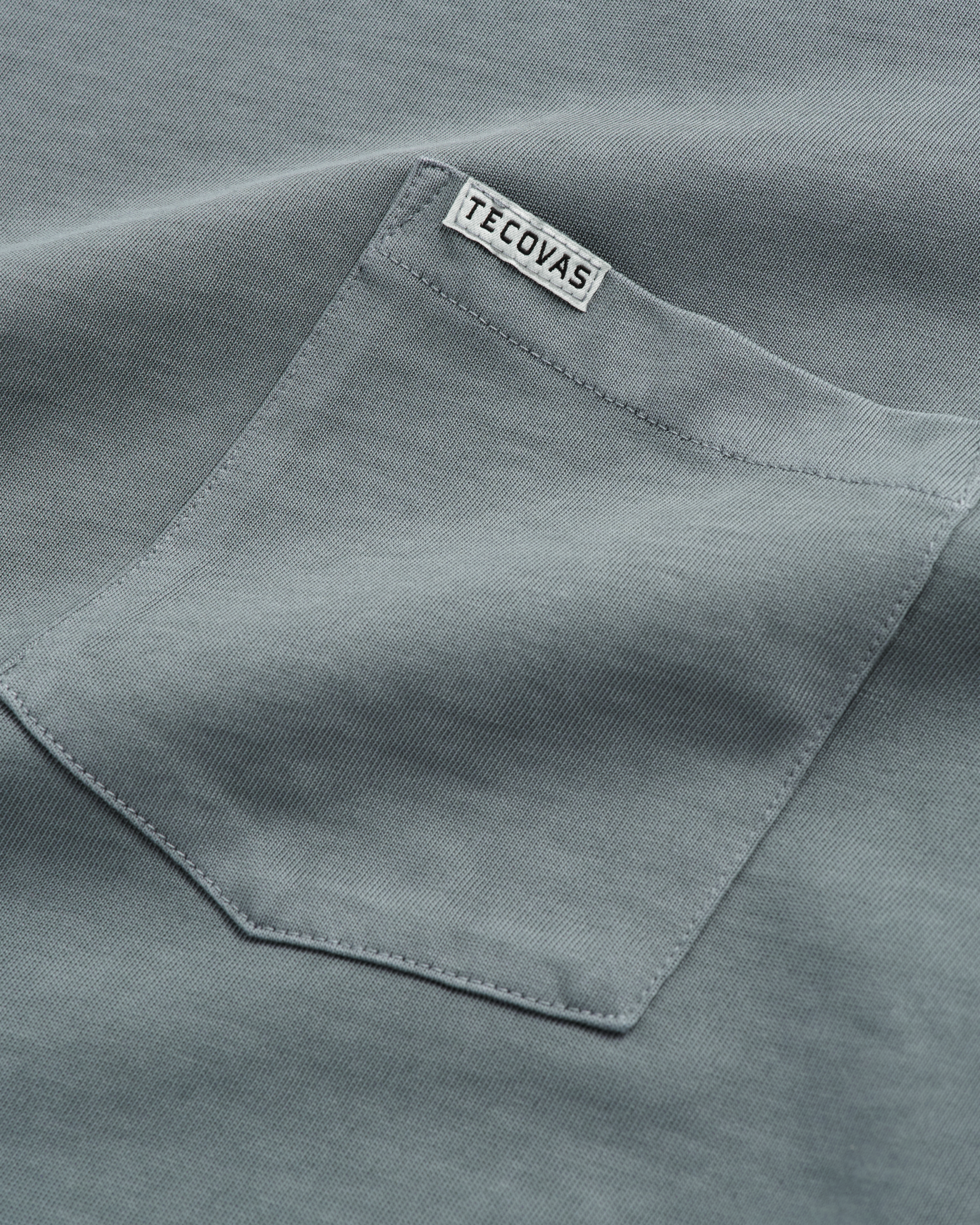 Closeup detail view of Men's Standard Issue Pocket Tee SS - Washed Storm