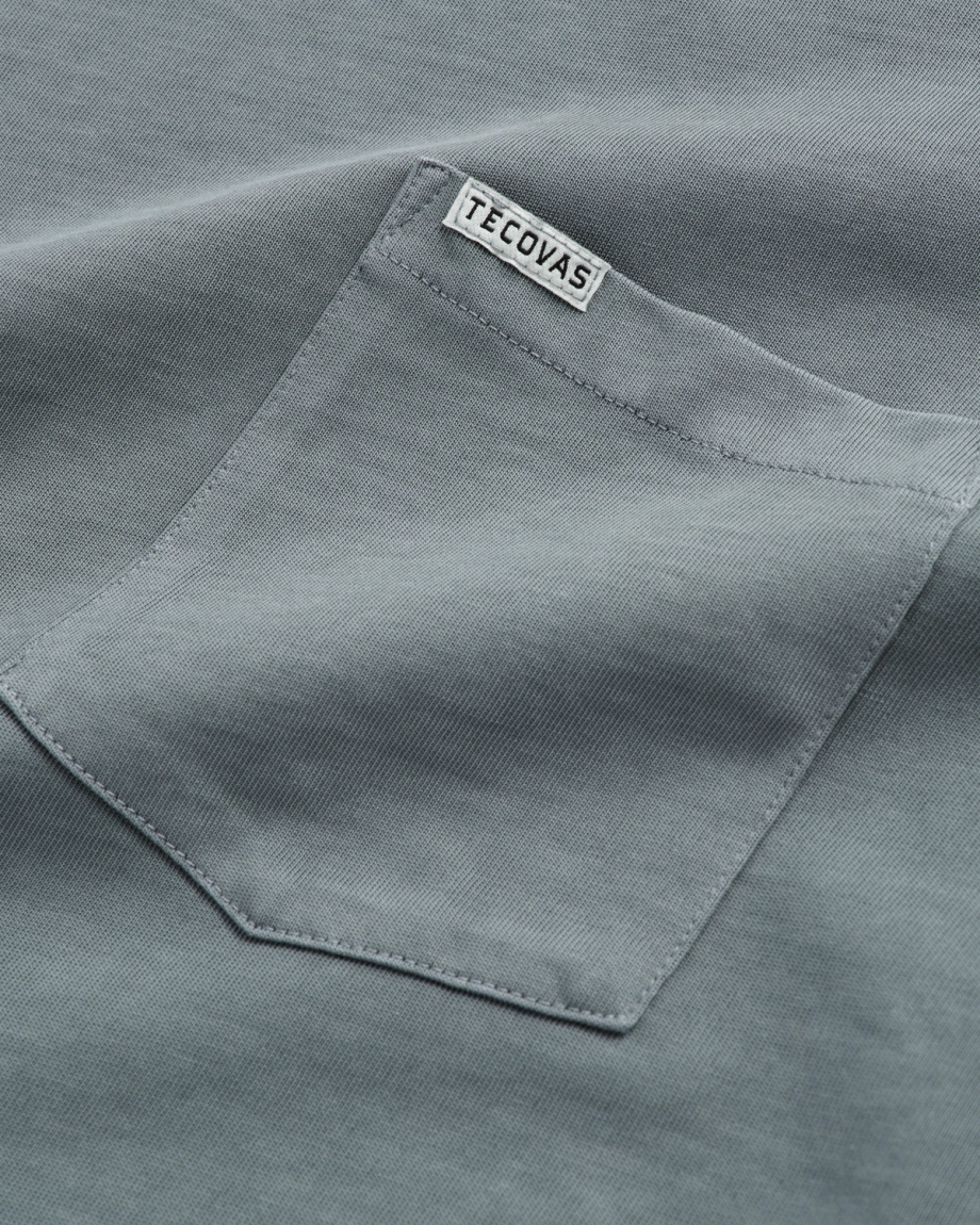 Closeup detail view of Men's Standard Issue Pocket Tee SS - Washed Storm