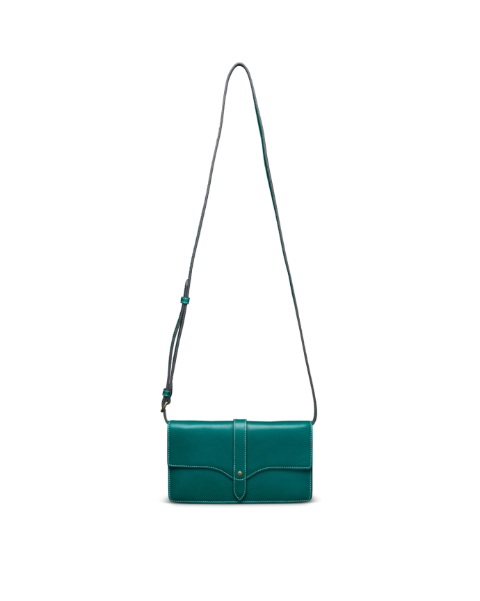 Front view of Women's Sierra Convertible Crossbody - Lagoon on plain background