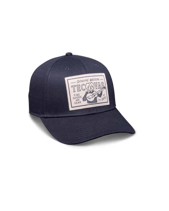 Quarterfront view of Genuine Western 6 Panel Mid Pro Trucker - Navy on plain background