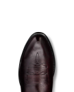 Toe view of The Cartwright - Black Cherry Cowhide on plain background