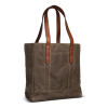 Quarterfront view of Waxed Canvas Classic Tote / Moss - Moss on plain background