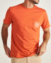 Closeup detail view of Men's Horseshoe Pocket Tee - Orange / Bone