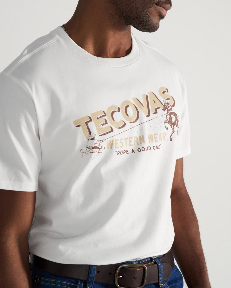 Closeup detail view of Men's Rope One T-Shirt - Bone/Multi