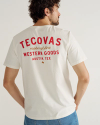 Closeup detail view of Men's Fine Makers Pocket Tee (II) - Bone/Red