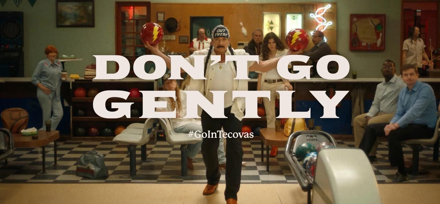 Image of a bowling alley saying Don't Go Gently | Tecovas