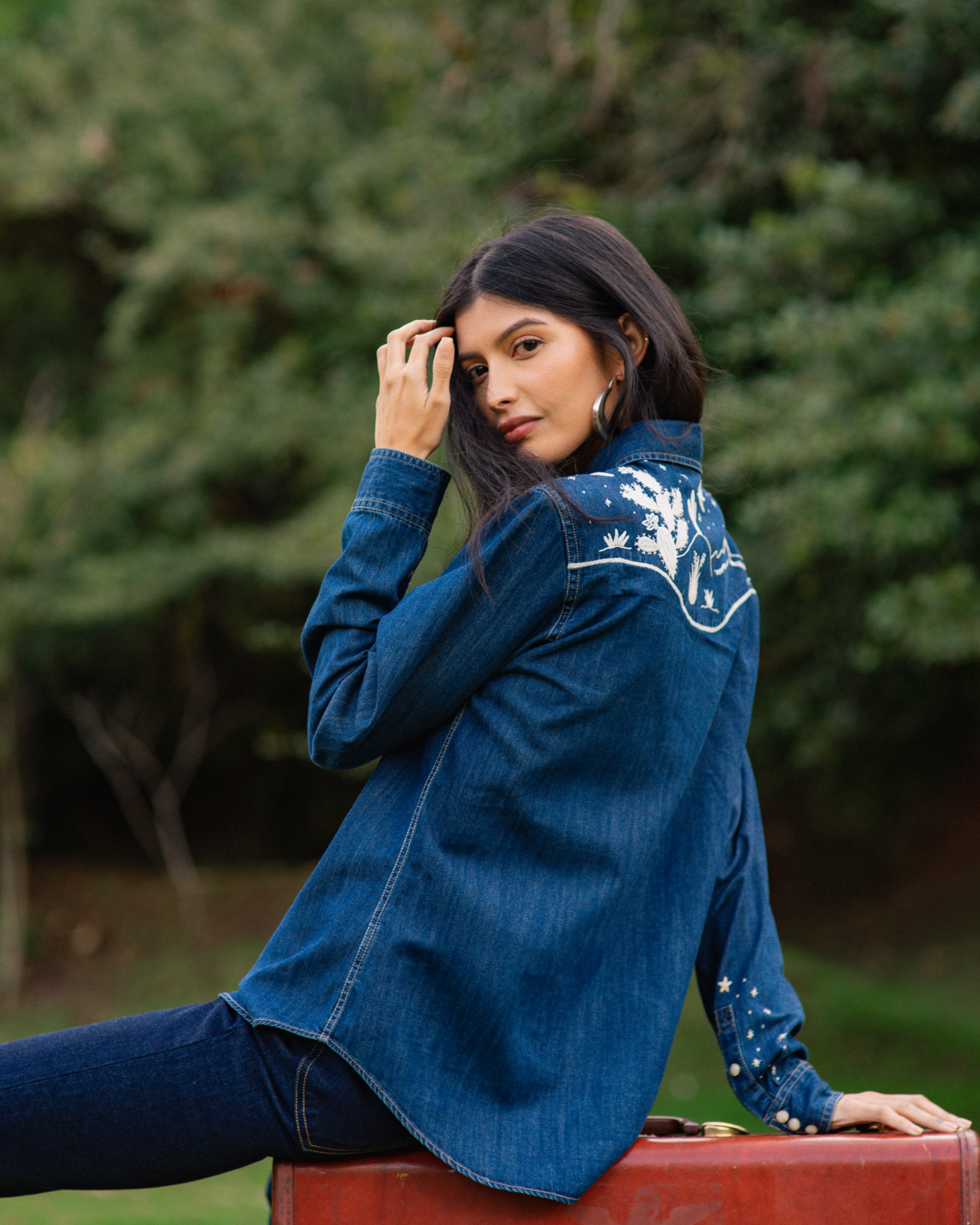 Mi Golondrina Denim Pearl Snap | Tecovas