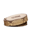 Back view of Women's Python Belt - Natural on plain background