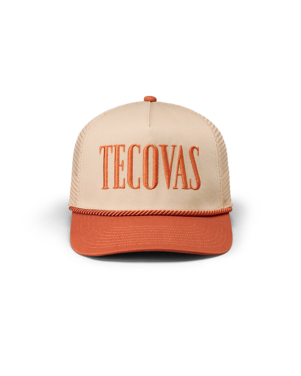 Front view of Tecovas Badge Trucker - Burnt Orange on plain background