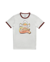 Front view of Men's Hot Country Ringer Tee - Bone / Brown on plain background