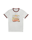Front view of Men's Hot Country Ringer Tee - Bone / Brown on plain background