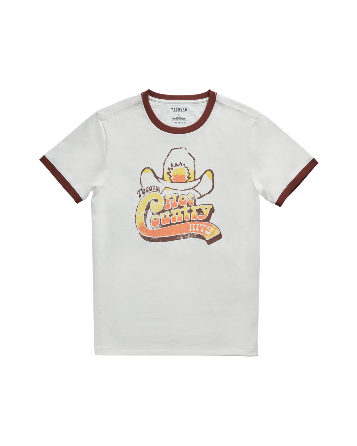 Hot Country Men's Ringer Tee - White cotton | Tecovas