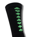 Closeup view of Deal Me In Mid Calf Sock - Black / Gamblers Green