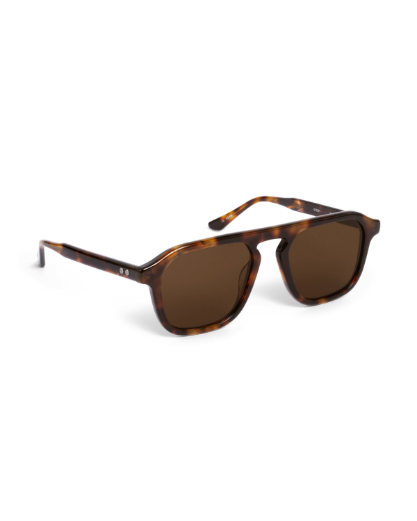 Quarterfront view of Tecovas x KREWE Zander - Havana on plain background