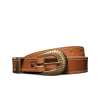 Front view of Women's 3 Piece Belt - Tan on plain background