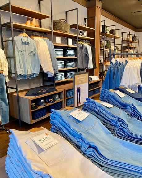 Denim section of the Tecovas store in Southlake Town Square
