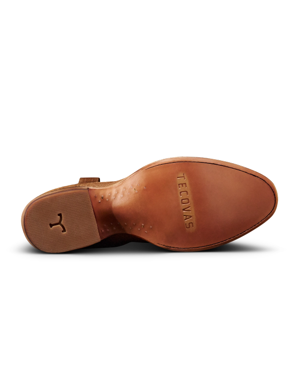 Sole view of The Cartwright - Tumbleweed Calfskin on plain background