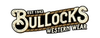 Logo for Bullocks Western Wear, established in 1942. Text is in rustic font with a rope design element.