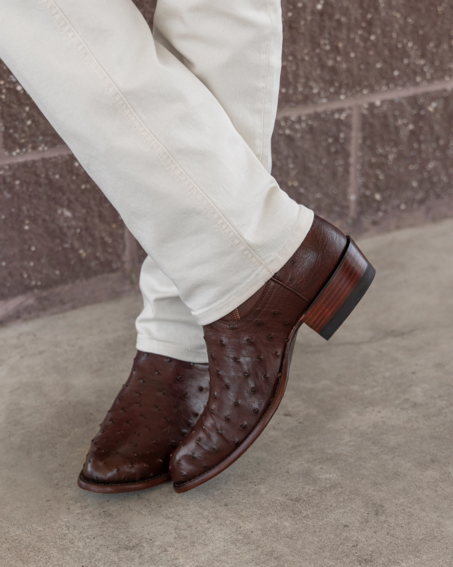 The Wyatt Men's Cowboy Boot - Brown ostrich | Tecovas