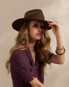 View of The Belle Wool Cowgirl Hat - Medium Brown