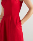 Closeup view of Women's Sleeveless A-Line Maxi Dress - Red