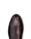 Toe view of The Earl - Black Cherry Cowhide on plain background