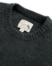 Closeup detail view of Men's Crew Neck Desert Sweater - Faded Black