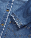 Closeup view of Women's Denim Chore Jacket - Medium Wash