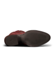 The Britt in Redwood Goat. The image shows the bottom view of a brown Redwood Goat dress shoe with a textured rubber sole and “FLORSHEIM” inscribed near the arch.